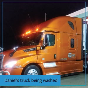 Truck sitting at truck wash